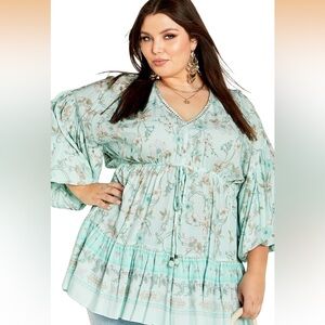 Starling Reine Floral Flowy Top Tie Waist 18 EUC